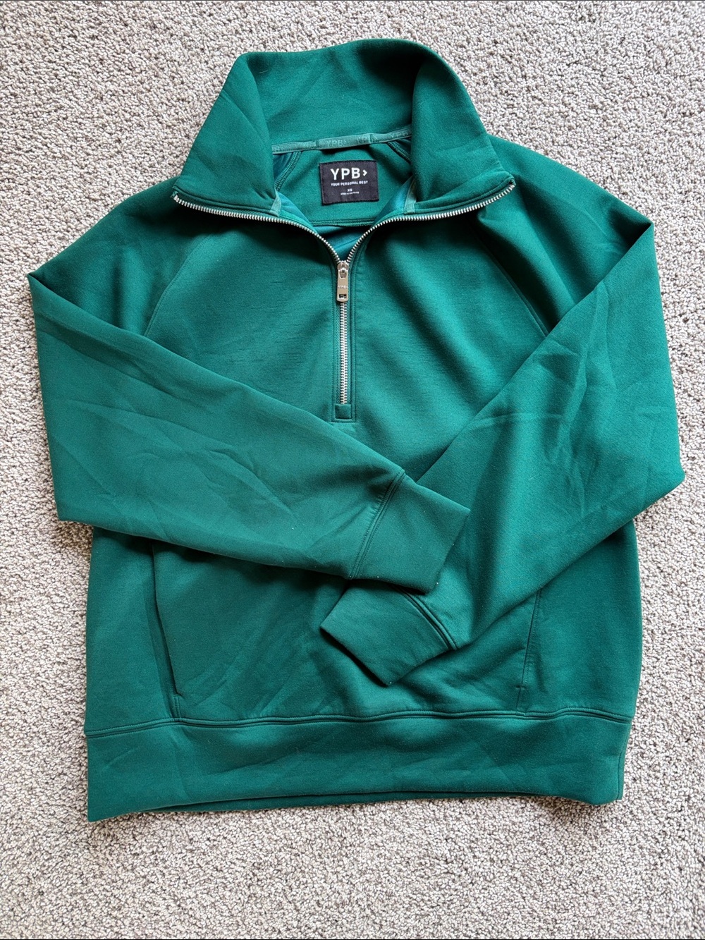 YPB Women’s Emerald Green Quarter-Zip Pullover Sweatshirt
